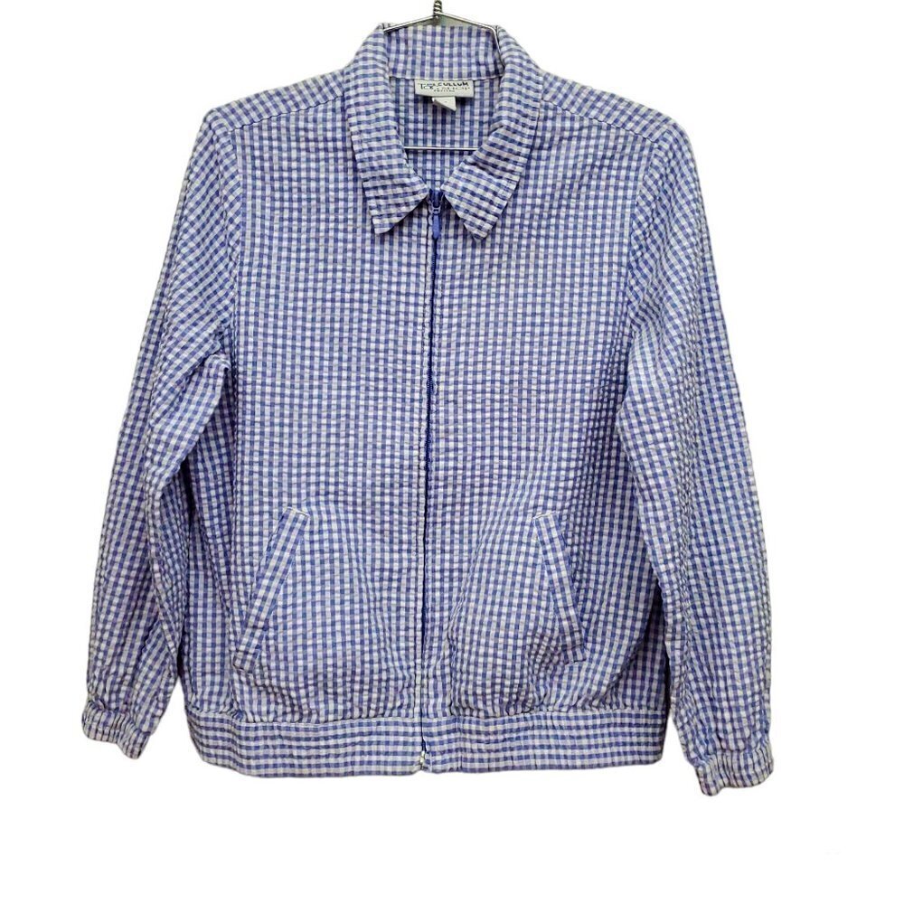 ❤️275 The Tog Shop Gingham Seersucker Zip Up Light Jacket